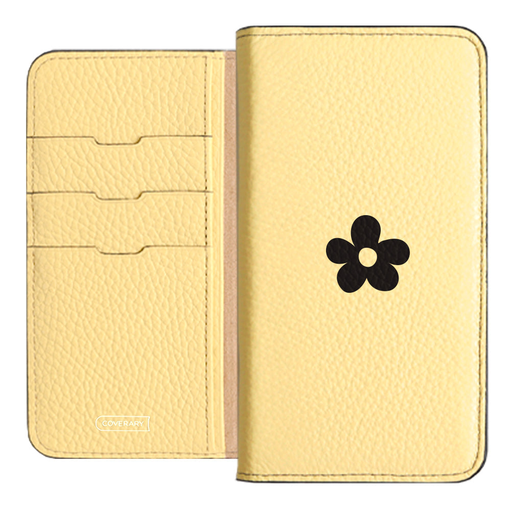 Cuir véritable 32 couleurs cuir italien grainé motif floral 1 étui portefeuille série Xperia