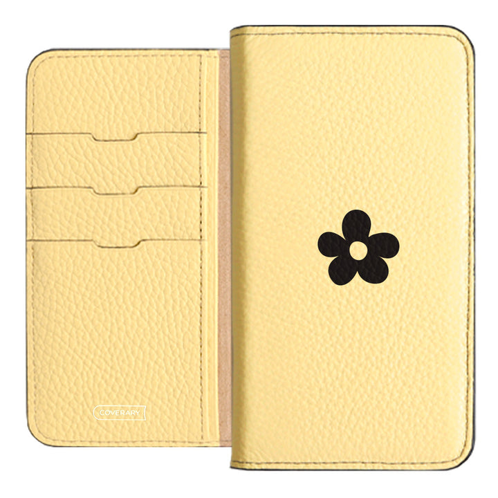 Cuir véritable 32 couleurs cuir italien grainé motif floral 1 étui portefeuille série Xperia