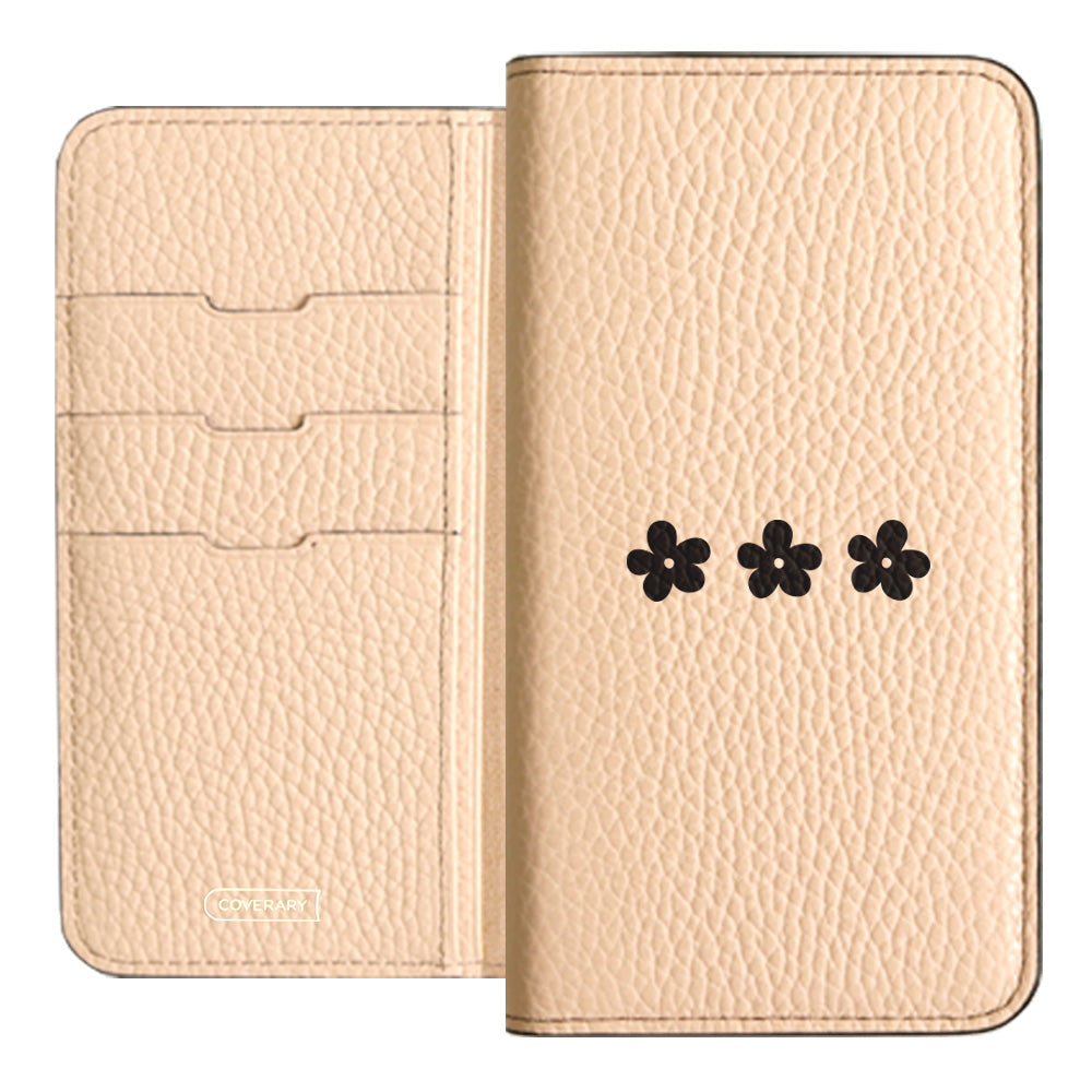 Cuir véritable 32 couleurs cuir italien grainé motif floral 1 étui portefeuille série Xperia