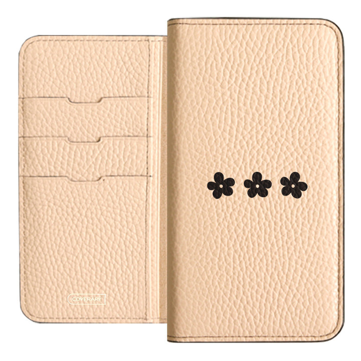 Cuir véritable 32 couleurs cuir italien grainé motif floral 1 étui portefeuille série Xperia