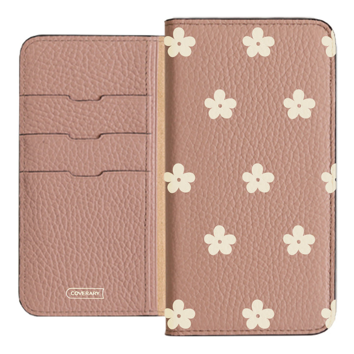 Genuine leather 32 colors Italian shrink leather floral pattern 1 notebook-style case