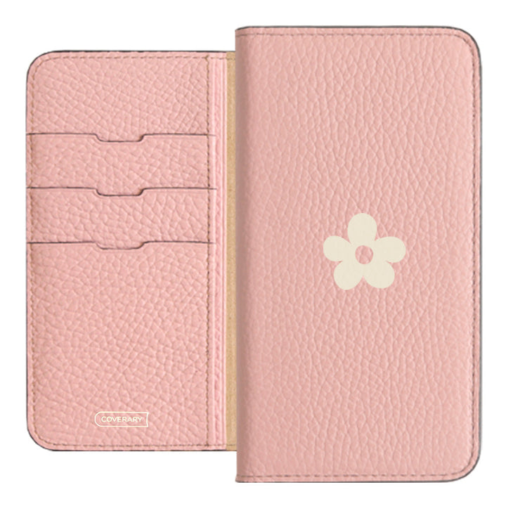 Cuir véritable 32 couleurs cuir italien grainé motif floral 1 étui portefeuille série Xperia