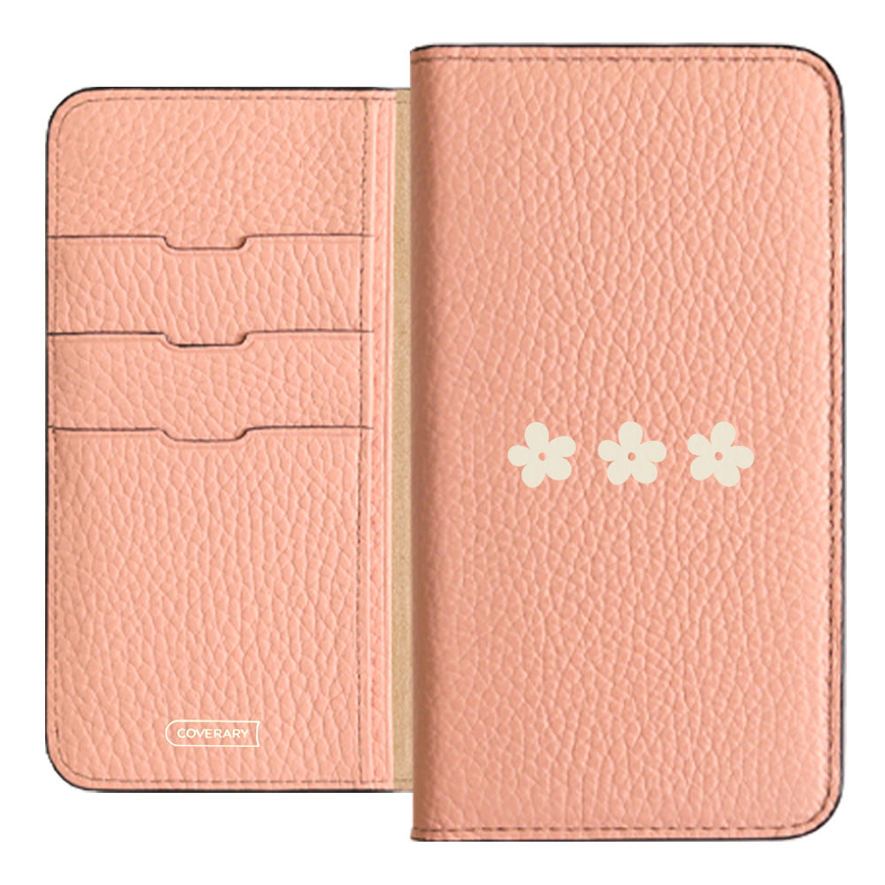 Cuir véritable 32 couleurs cuir italien grainé motif floral 1 étui portefeuille série Xperia