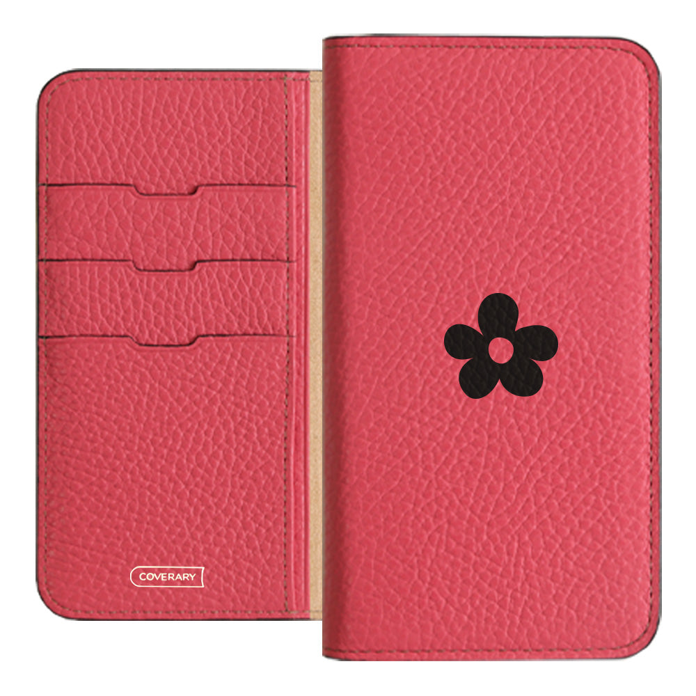 Cuir véritable 32 couleurs cuir italien grainé motif floral 1 étui portefeuille série Xperia