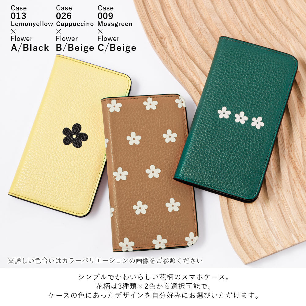 Cuir véritable 32 couleurs cuir italien grainé motif floral 1 étui portefeuille série Galaxy