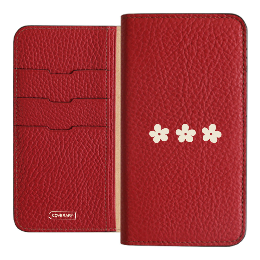 Genuine leather 32 colors Italian shrink leather floral pattern 1 notebook-style case