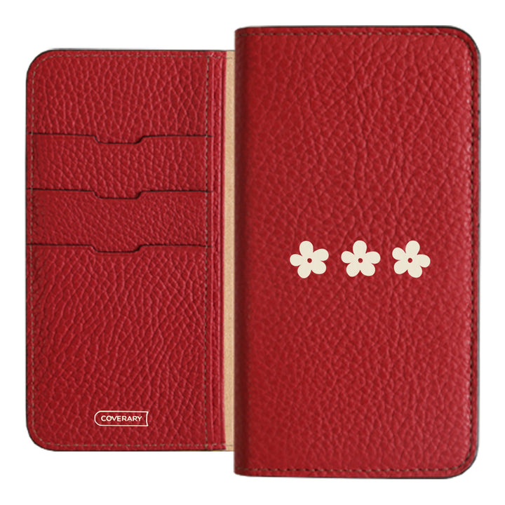 Genuine leather 32 colors Italian shrink leather floral pattern 1 notebook-style case
