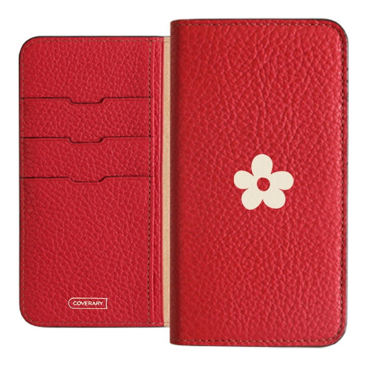 Genuine leather 32 colors Italian shrink leather floral pattern 1 notebook-style case
