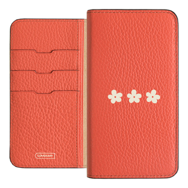 Genuine leather 32 colors Italian shrink leather floral pattern 1 notebook-style case