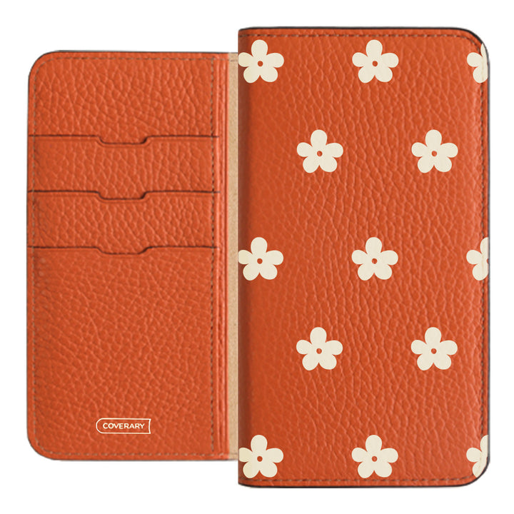 Genuine leather 32 colors Italian shrink leather floral pattern 1 notebook-style case