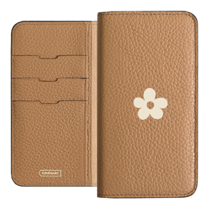 Genuine leather 32 colors Italian shrink leather floral pattern 1 notebook-style case