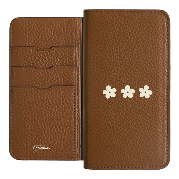 Genuine leather 32 colors Italian shrink leather floral pattern 1 notebook-style case