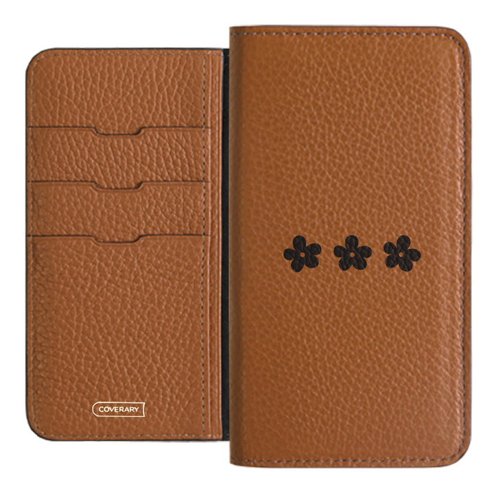 Genuine leather 32 colors Italian shrink leather floral pattern 1 notebook-style case