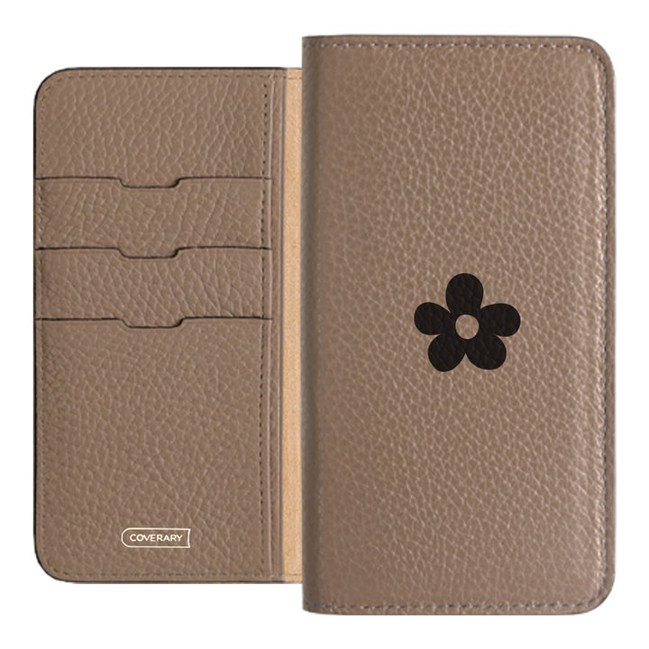 Genuine leather 32 colors Italian shrink leather floral pattern 1 notebook-style case