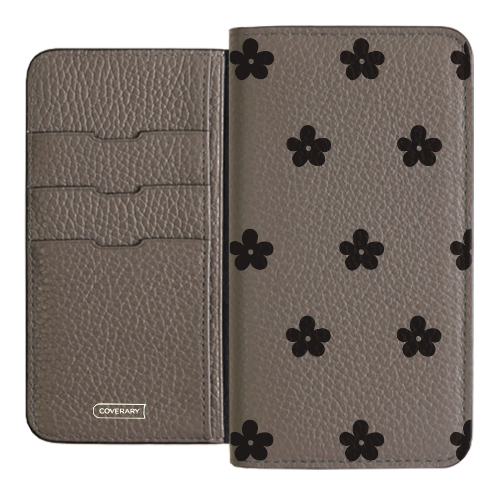 Genuine leather 32 colors Italian shrink leather floral pattern 1 notebook-style case
