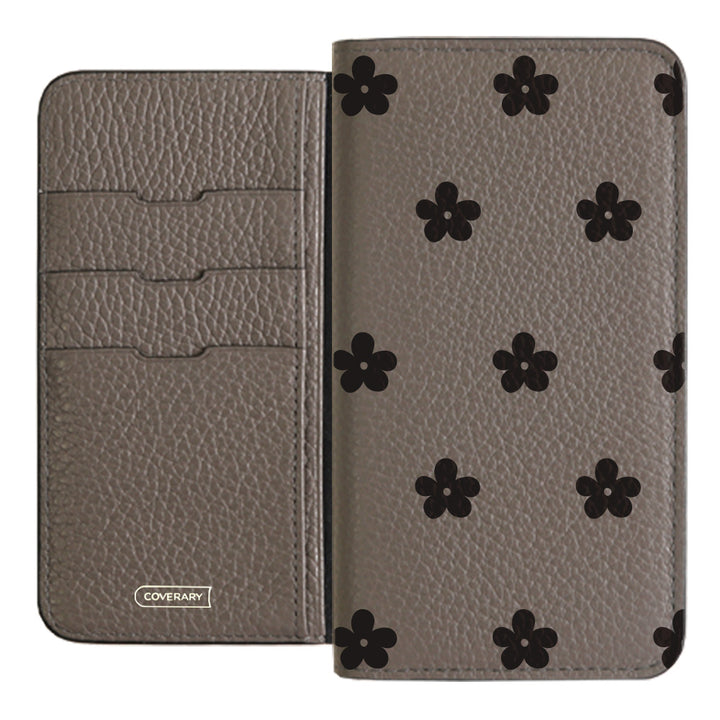 Genuine leather 32 colors Italian shrink leather floral pattern 1 notebook-style case
