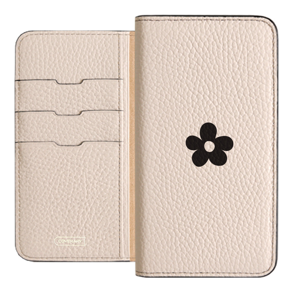 Cuir véritable 32 couleurs cuir italien grainé motif floral 1 étui portefeuille série Xperia