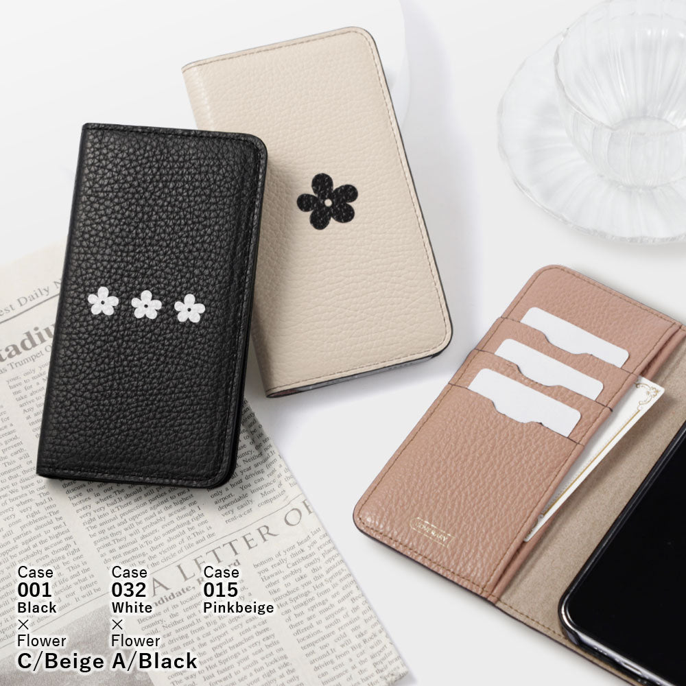 Cuir véritable 32 couleurs cuir italien grainé motif floral 1 étui portefeuille série Xperia