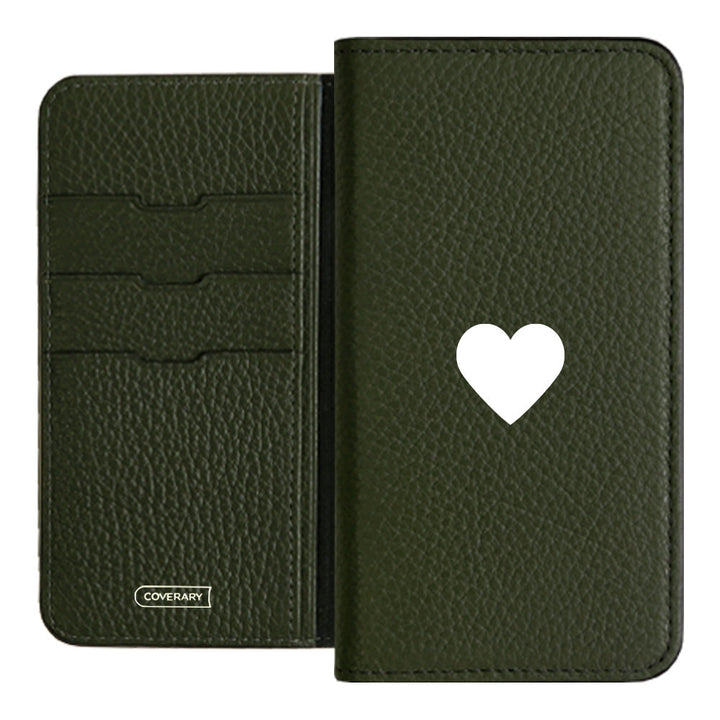 本革 32色 イタリアンシュリンクレザー ハート柄 手帳型ケース Google Pixelシリーズ