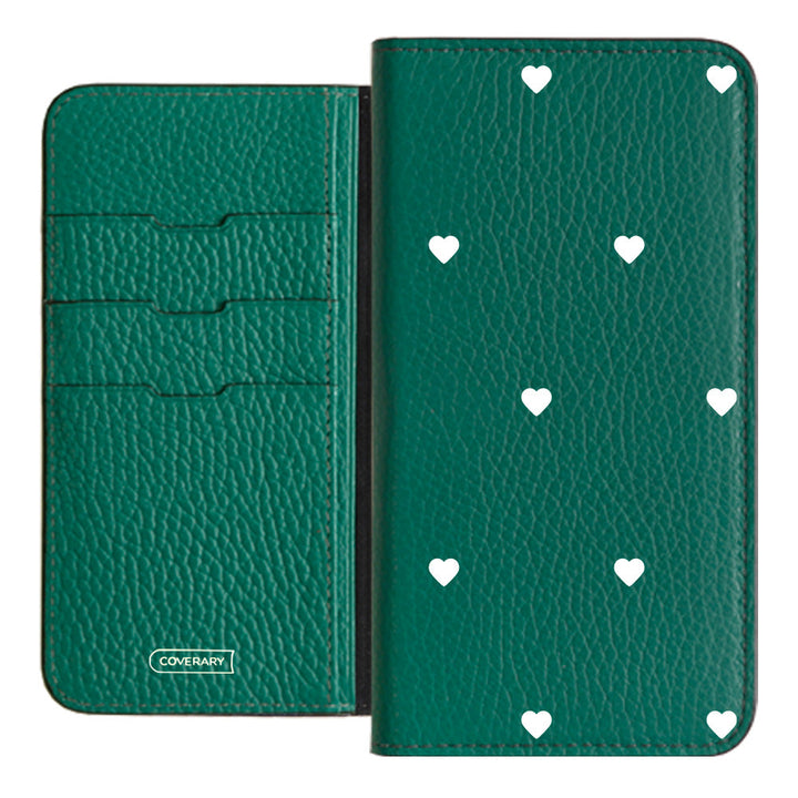 本革 32色 イタリアンシュリンクレザー ハート柄 手帳型ケース Google Pixelシリーズ