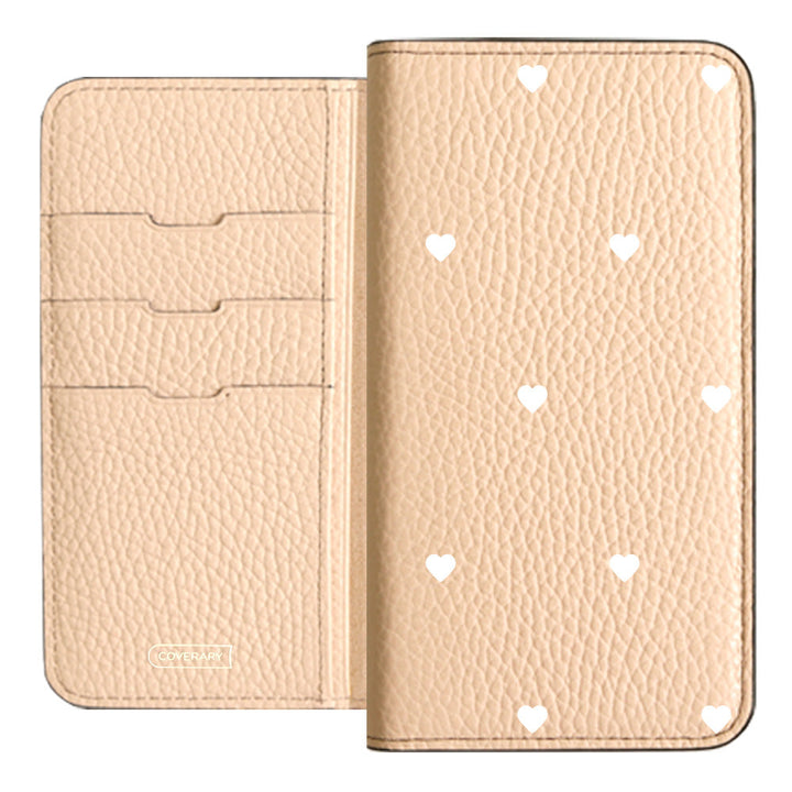 本革 32色 イタリアンシュリンクレザー ハート柄 手帳型ケース Google Pixelシリーズ