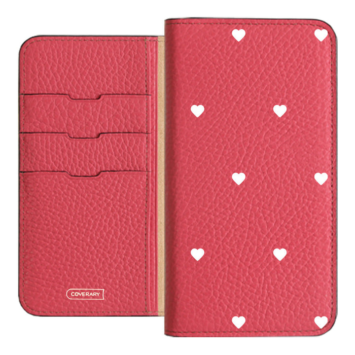 本革 32色 イタリアンシュリンクレザー ハート柄 手帳型ケース Google Pixelシリーズ