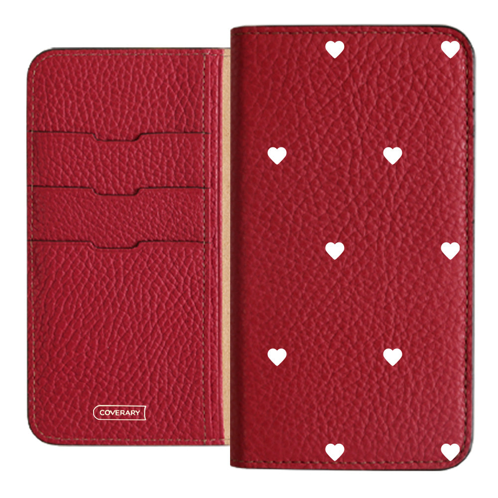 本革 32色 イタリアンシュリンクレザー ハート柄 手帳型ケース Google Pixelシリーズ