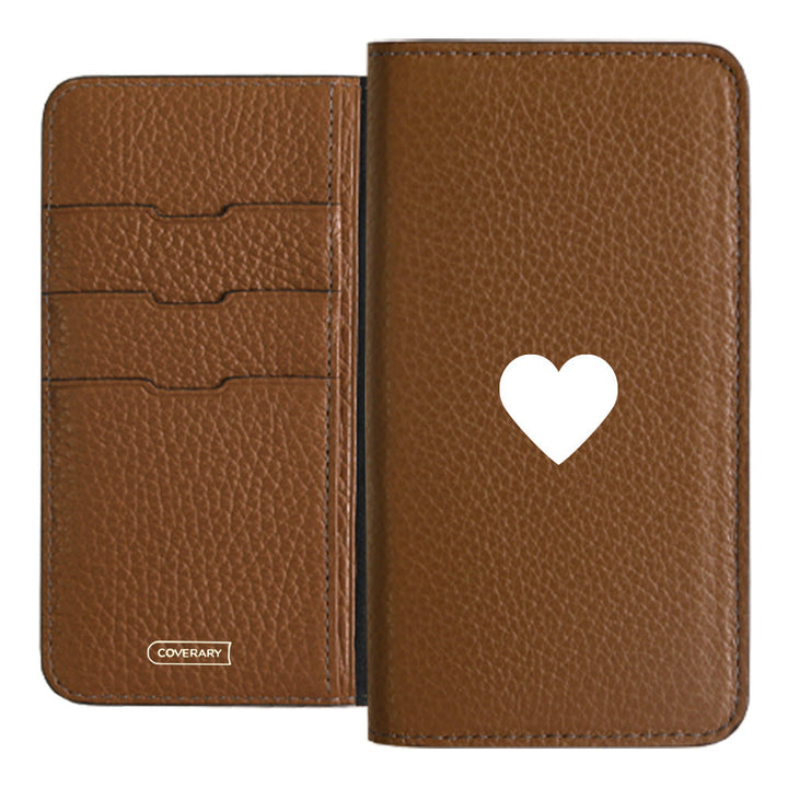 本革 32色 イタリアンシュリンクレザー ハート柄 手帳型ケース Google Pixelシリーズ