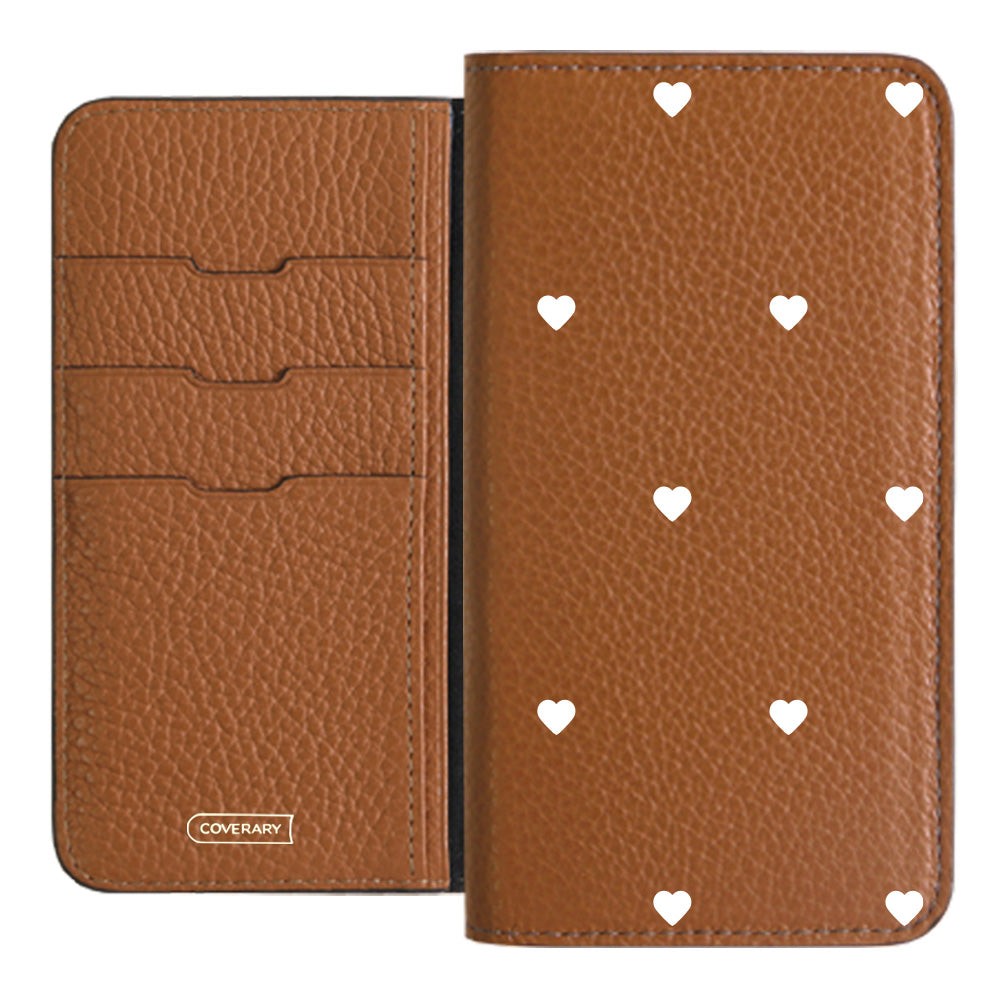 本革 32色 イタリアンシュリンクレザー ハート柄 手帳型ケース Google Pixelシリーズ