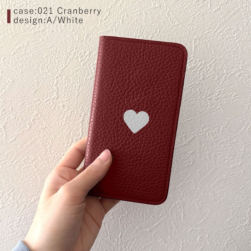 本革 32色 イタリアンシュリンクレザー ハート柄 手帳型ケース Google Pixelシリーズ