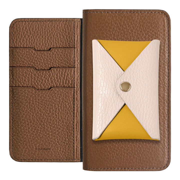 Genuine Leather 32 Colors Italian Shrink Leather Bi-Color Flip Cover with Pocket Notebook Case for AQUOS Series