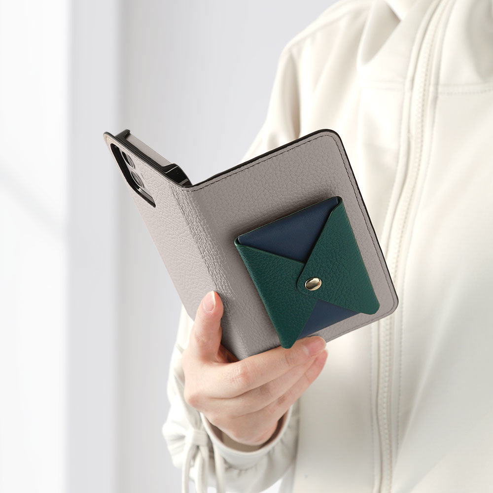Genuine Leather 32 Colors Italian Shrink Leather Bi-Color Flip Cover with Pocket Notebook Case for AQUOS Series