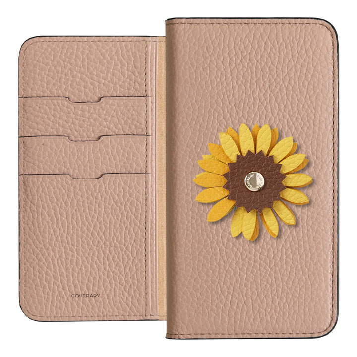 Genuine Leather 32 Colors Italian Shrink Leather Real Flower Decoration Wallet Case Galaxy Series