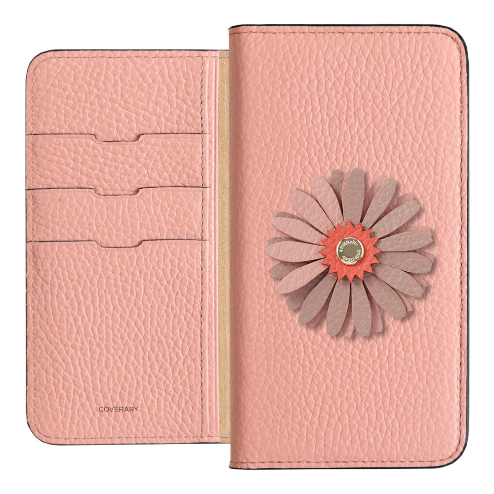 Genuine Leather 32 Colors Italian Shrink Leather Real Flower Decoration Wallet Case AQUOS Series