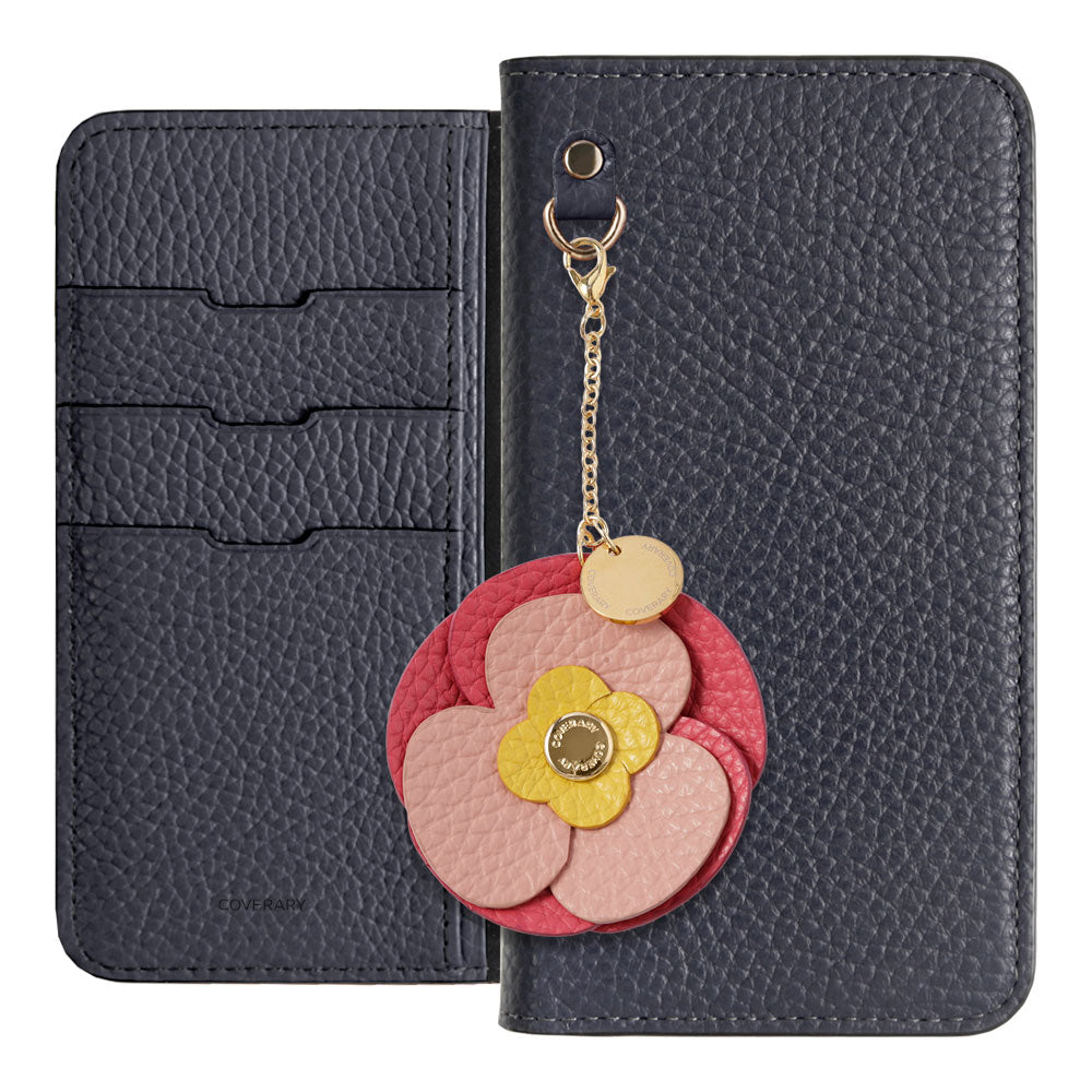 Genuine Leather 32 Colors Italian Shrink Leather Real Flower Charm Wallet Case for Google Pixel Series