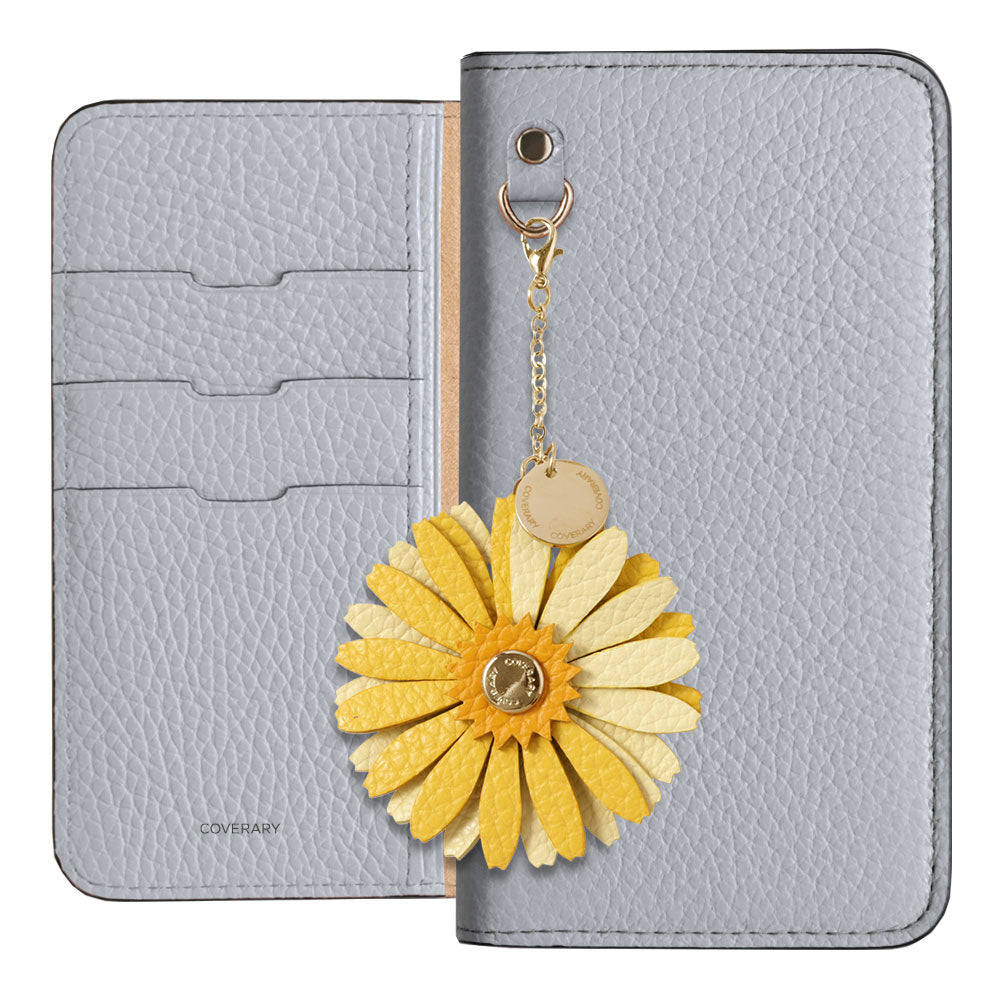 Genuine Leather 32 Colors Italian Shrink Leather Real Flower Charm Wallet Case Galaxy Series