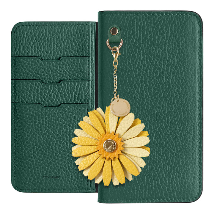 Genuine Leather 32 Colors Italian Shrink Leather Real Flower Charm Wallet Case for Google Pixel Series