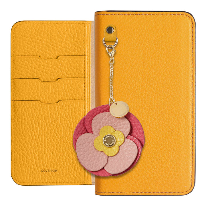 Genuine Leather 32 Colors Italian Shrink Leather Real Flower Charm Wallet Case for Google Pixel Series