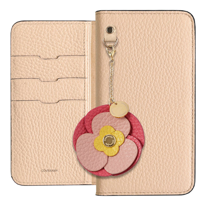 Genuine Leather 32 Colors Italian Shrink Leather Real Flower Charm Wallet Case Galaxy Series