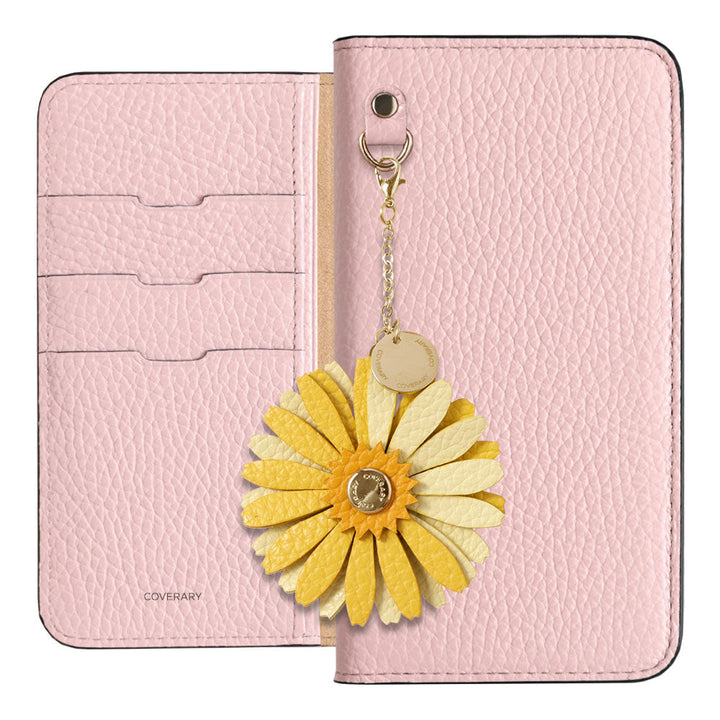 Genuine Leather 32 Colors Italian Shrink Leather Real Flower Charm Wallet Case for Google Pixel Series
