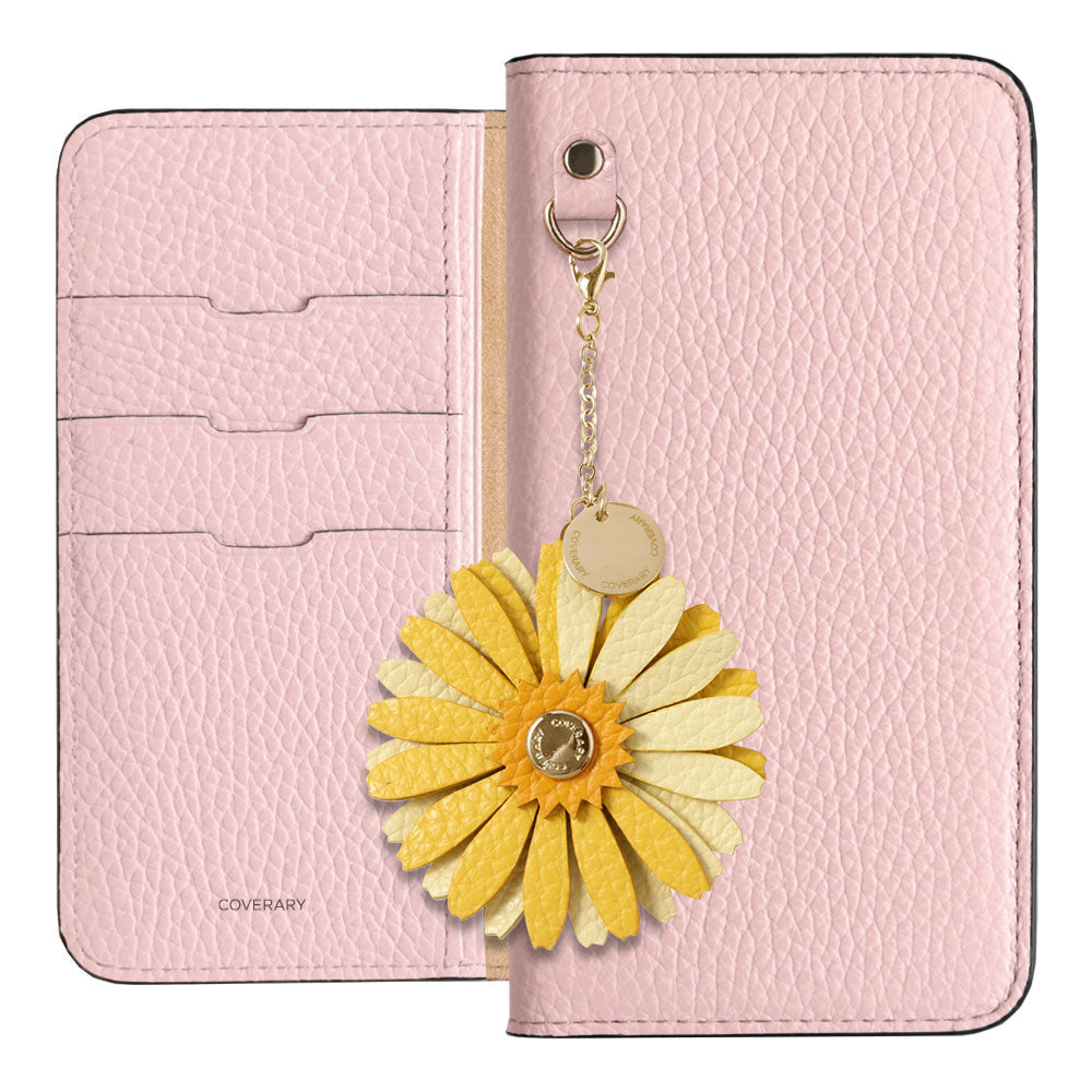 Genuine Leather 32 Colors Italian Shrink Leather Real Flower Charm Wallet Case Galaxy Series