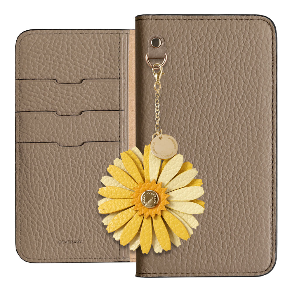 Genuine Leather 32 Colors Italian Shrink Leather Real Flower Charm Wallet Case Galaxy Series