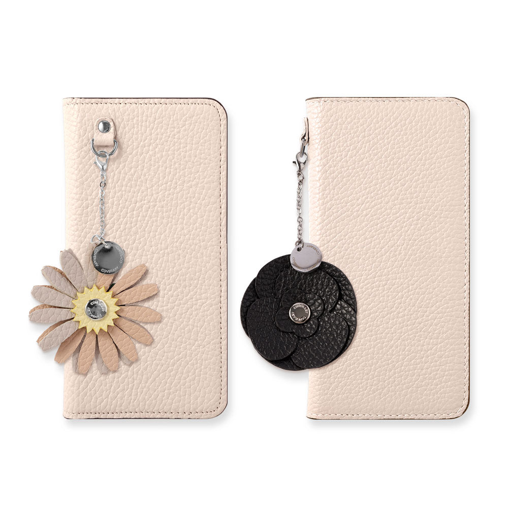 Genuine Leather 32 Colors Italian Shrink Leather Real Flower Charm Wallet Case Galaxy Series