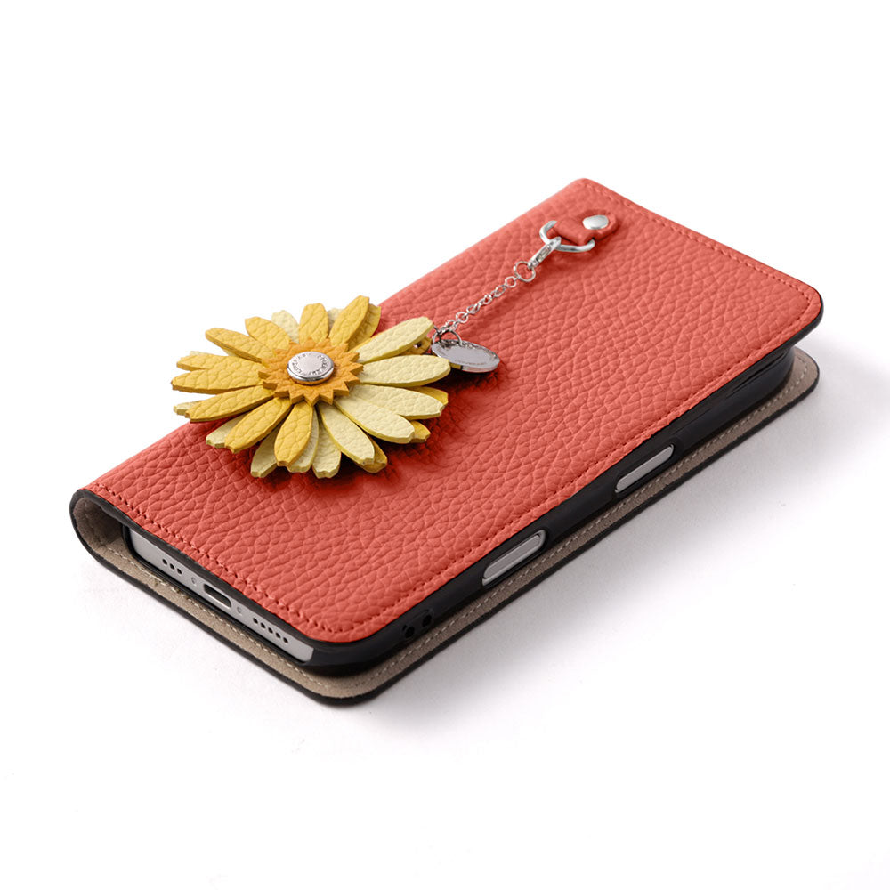 Genuine Leather 32 Colors Italian Shrink Leather Real Flower Charm Wallet Case for Google Pixel Series