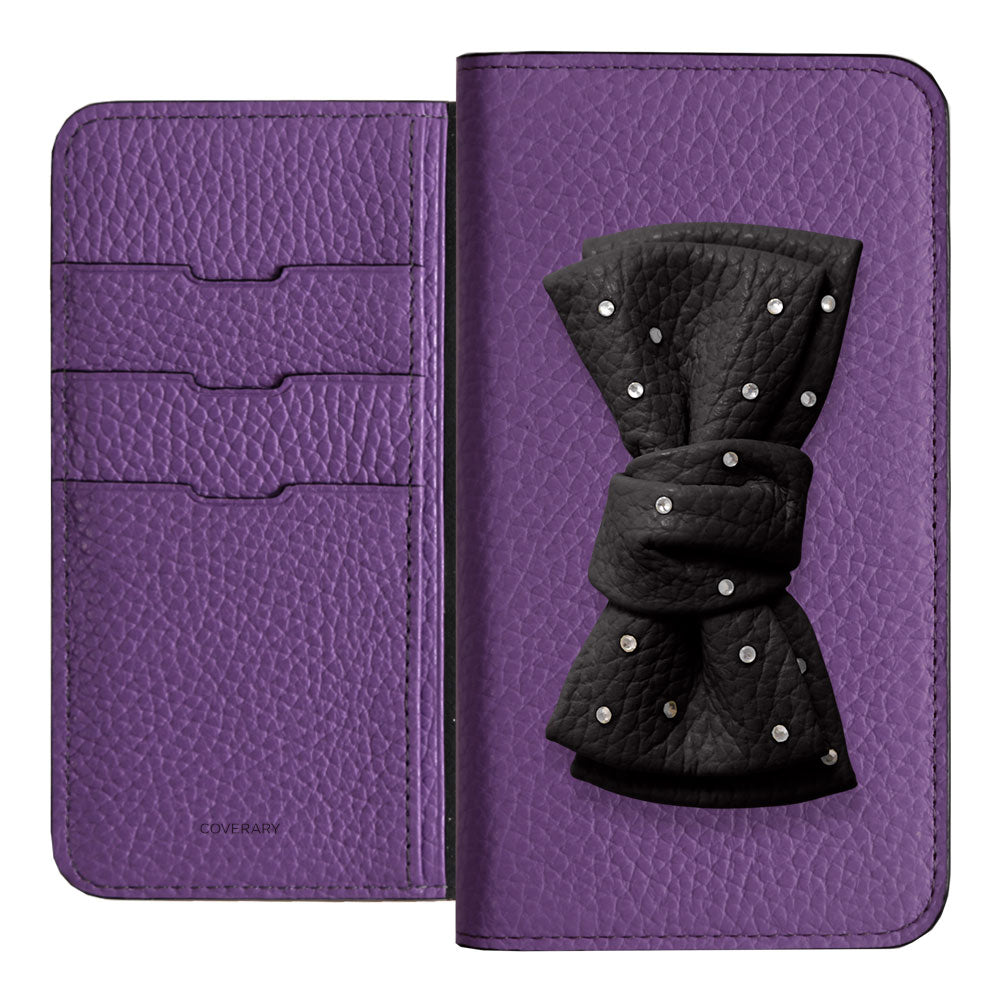 Genuine Leather 32 Colors Italian Shrink Leather Double Ribbon Decoration with Stone Notebook Case for Google Pixel Series