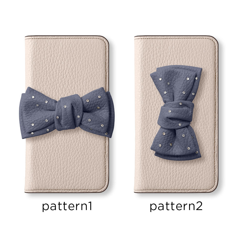 Genuine Leather 32 Colors Italian Shrink Leather Double Ribbon Decoration with Stone Notebook Case for Google Pixel Series