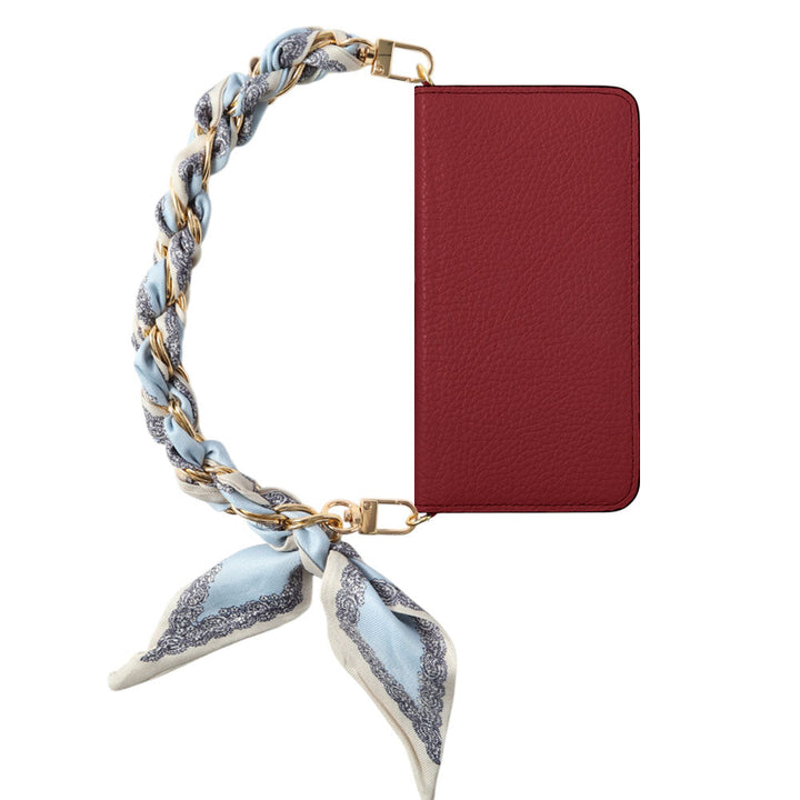 本革 32色 イタリアンシュリンクレザー スカーフチェーンハンドストラップ付き 手帳型ケース Google Pixelシリーズ