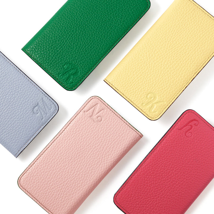 Genuine leather 32 colors Italian shrink leather Initial notebook-style case AQUOS series