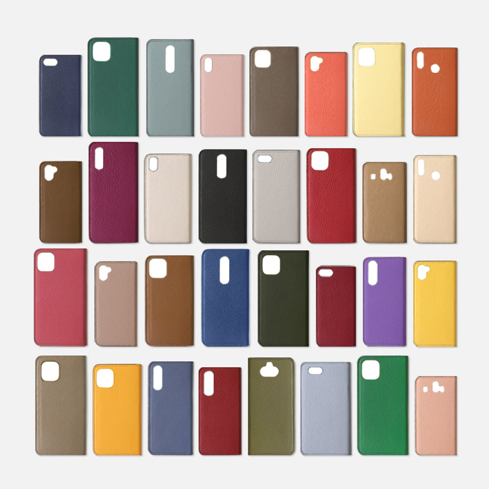 Genuine leather 32 colors Italian shrink leather Initial notebook-style case AQUOS series