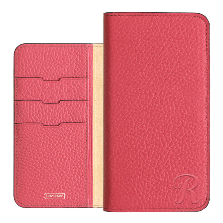 Genuine leather 32 colors Italian shrink leather Initial notebook-style case AQUOS series